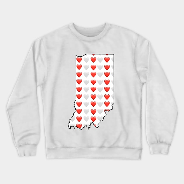 Indiana Heart Emojis Crewneck Sweatshirt by bradenjay99